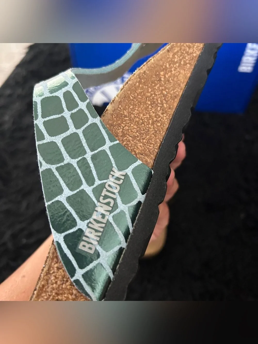 Birkenstock 💅🌴 Ocean Breeze Gator Birko-Flor Leather Sandals Slides 7 7.5 38 NEW
